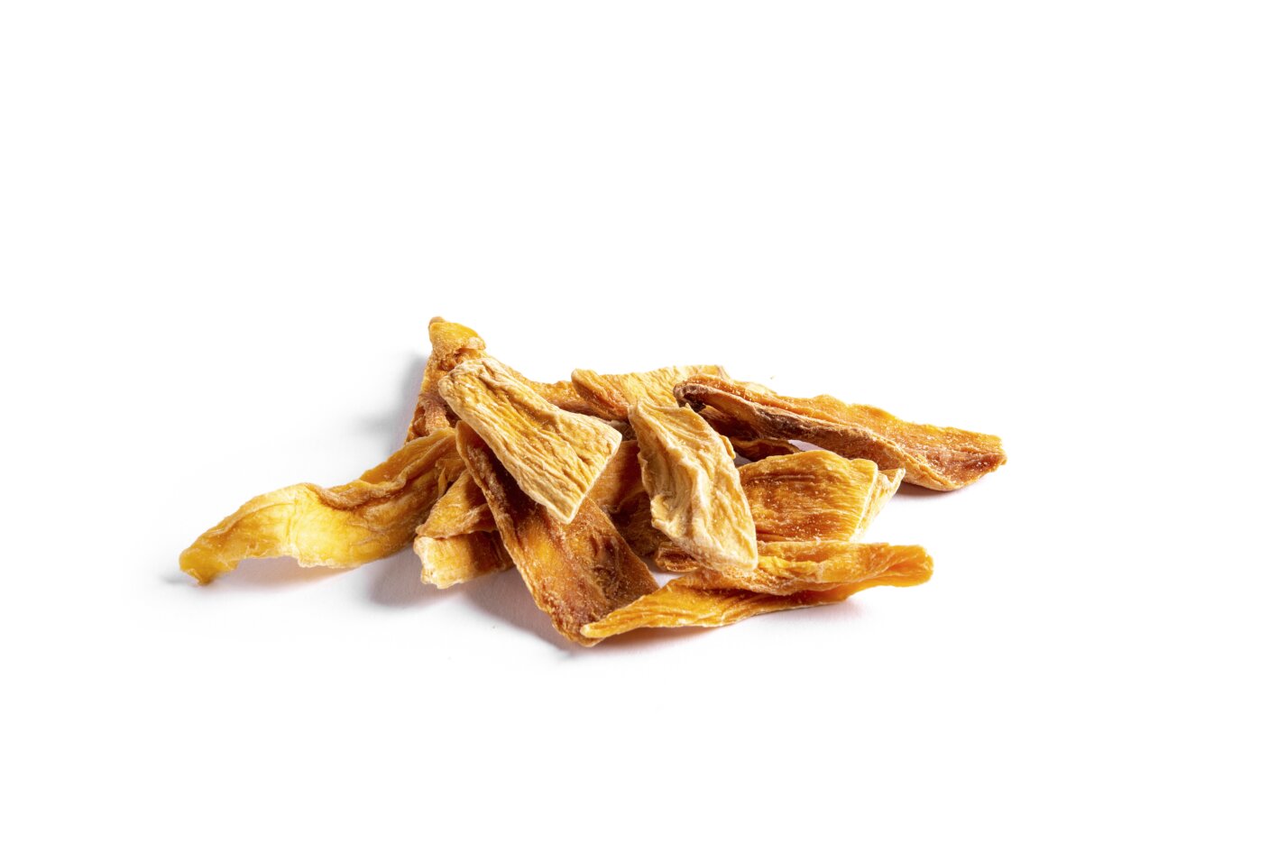 Bio Mangostreifen Brooks Nahaufnahme - getrocknete Mango mit festem Biss
