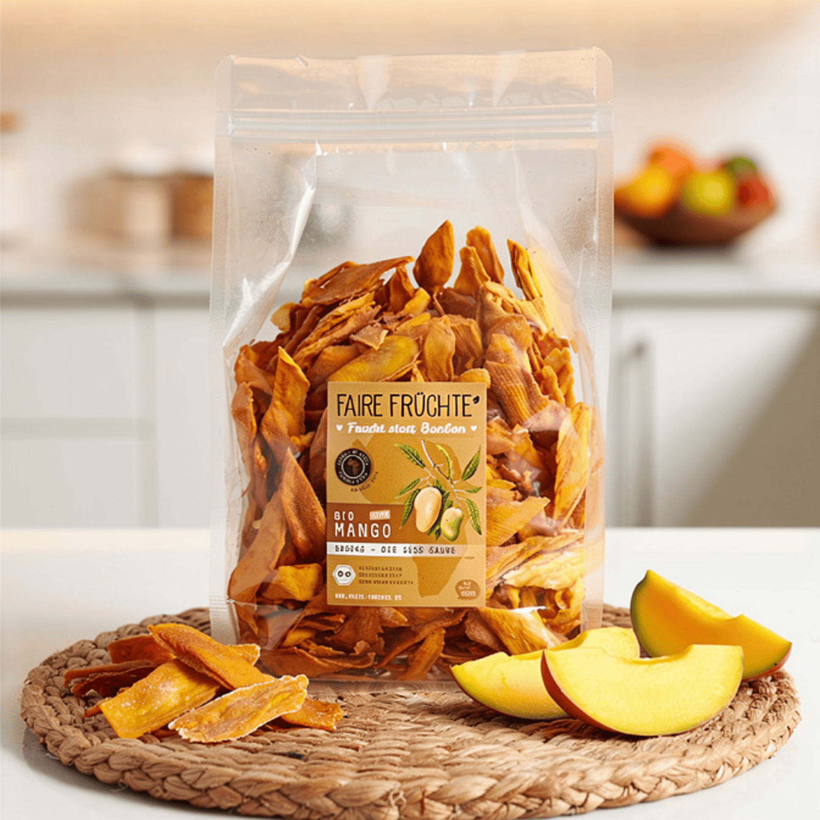 Bio Mangostreifen Brooks 1000g Packung - süß-saure getrocknete Mango aus Burkina Faso
