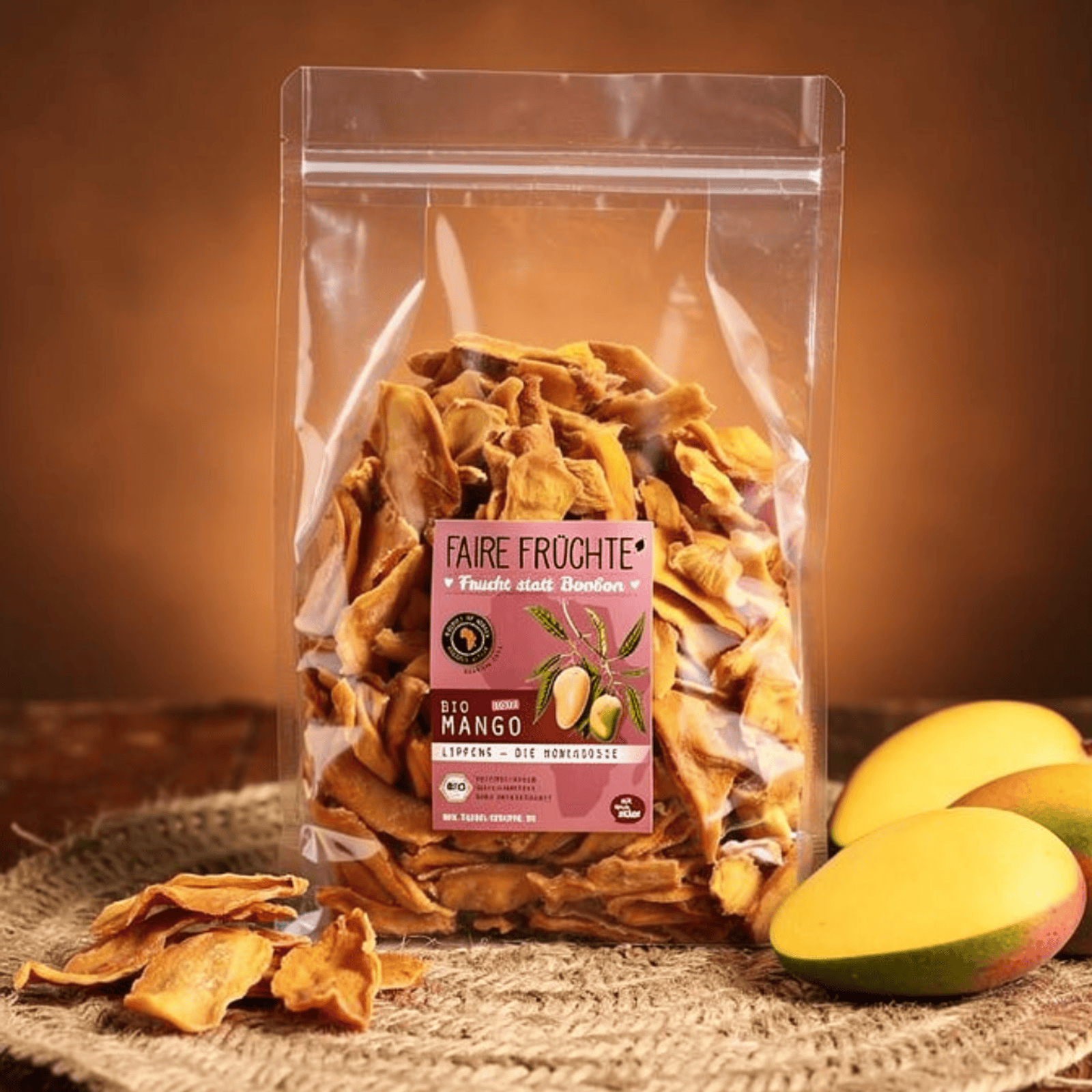 Bio Mangostreifen der Sorte Lippens. Fair, fruchtig, lecker!