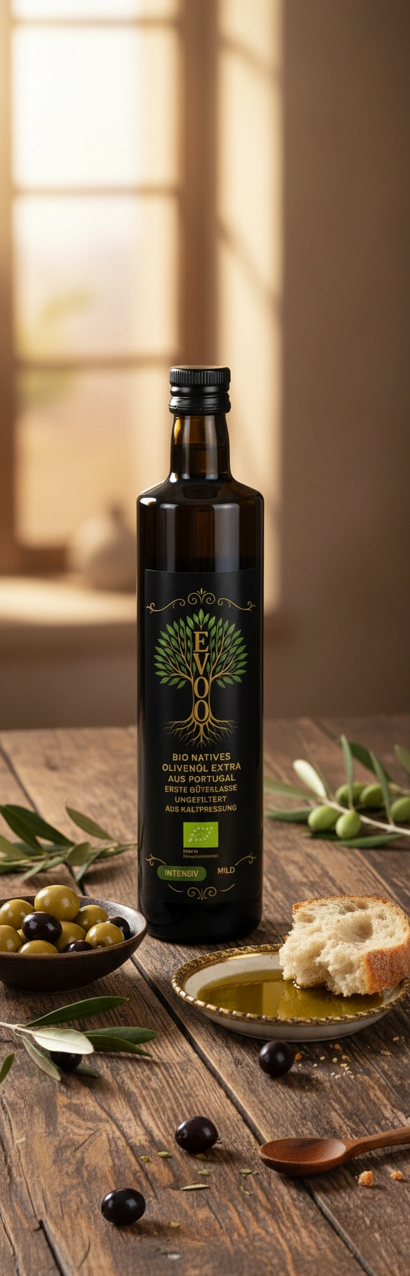 Bio Olivenöl Intensiv 0,75L Nativ Extra - portugiesische Oliven
